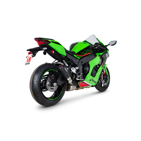 Scorpion Exhaust Kawasaki Ninja ZX-10R 2021 - 2024 Red Power Slip-On Black Ceramic Coated Sleeve